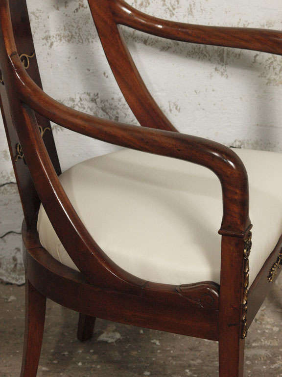 Extraordinary Pair of 19th c. Empire Walnut Armchairs 5