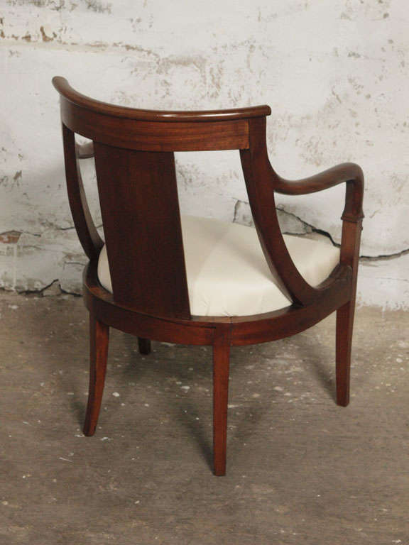Extraordinary Pair of 19th c. Empire Walnut Armchairs 6