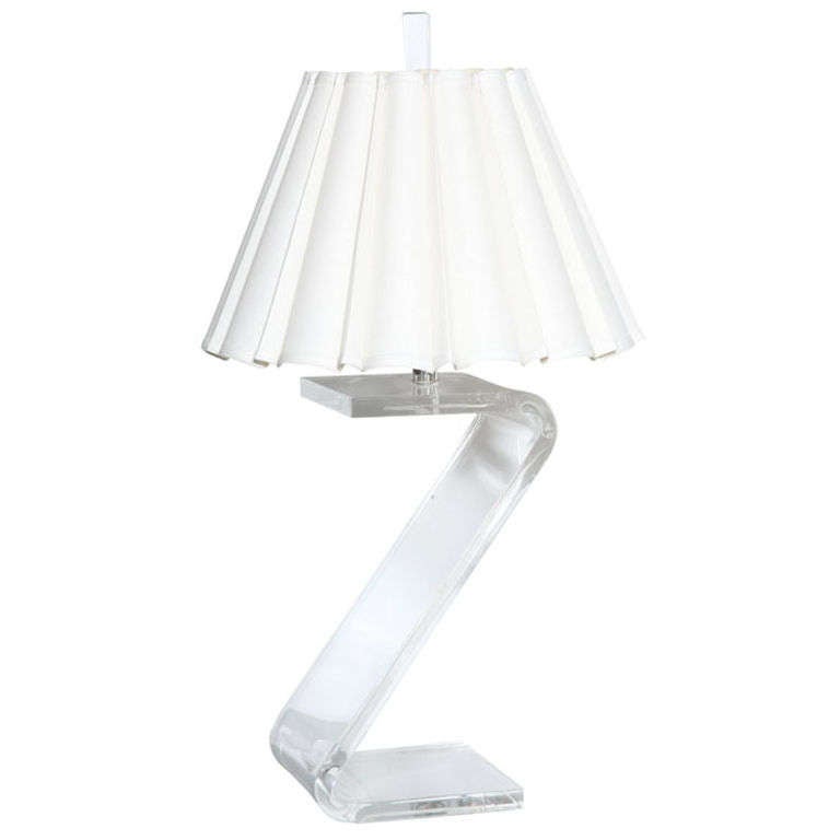 1970's Lucite Z Shaped Lamp For Sale