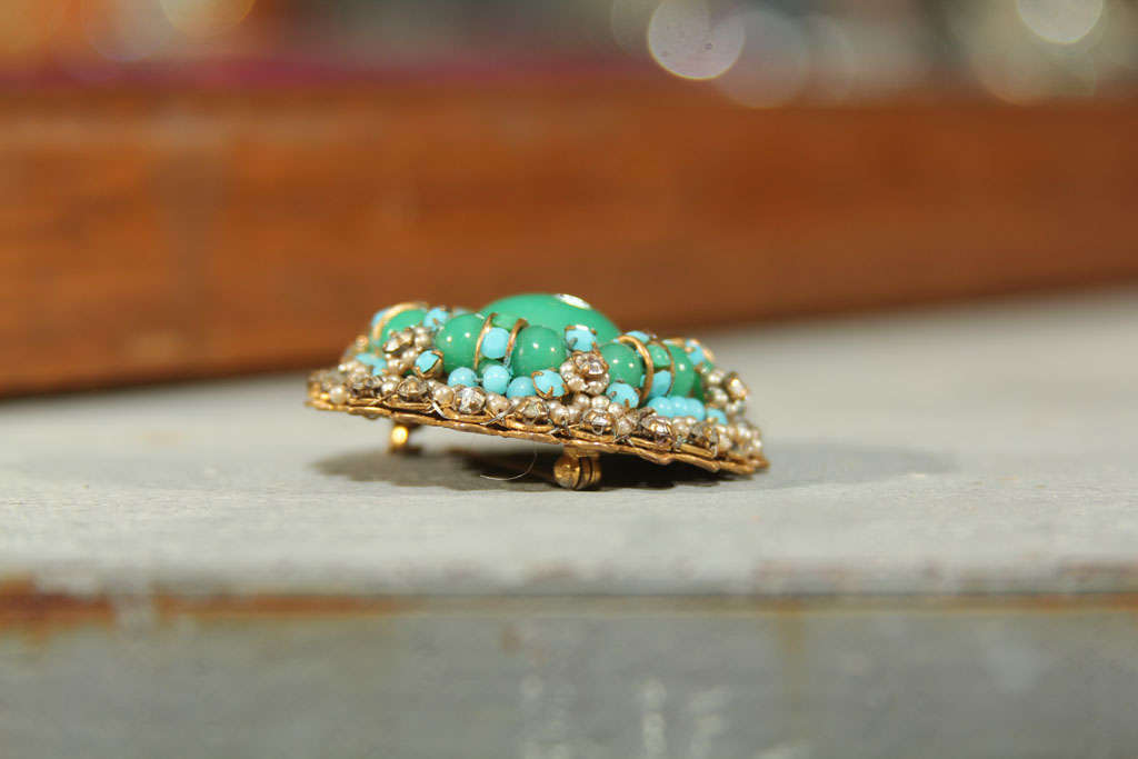 green/blue brooch For Sale 4