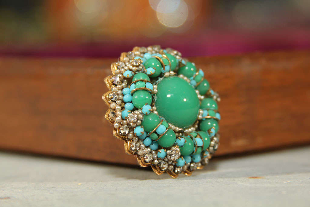 green/blue brooch For Sale 5
