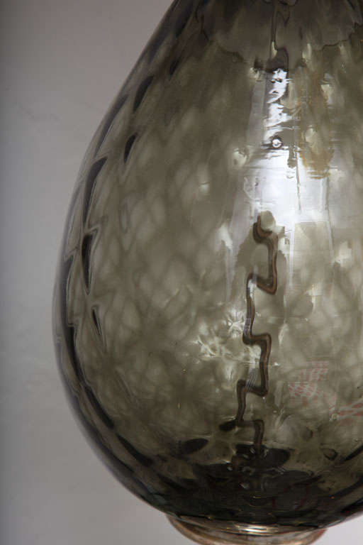 Pineapple Shape Grey Glass Table Lamp 5