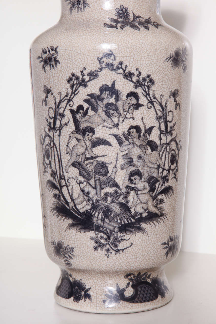 antique cherub vase