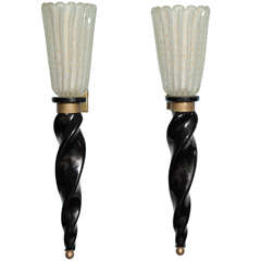 Pair of Sculptural Sconces by Barovier