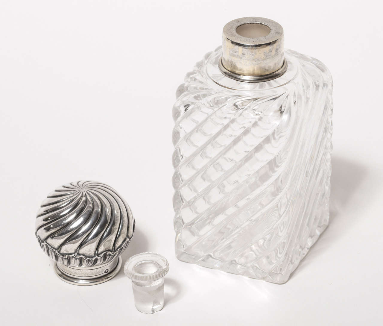 Art Deco Crystal & Silver Bottle by E. Sanner 2