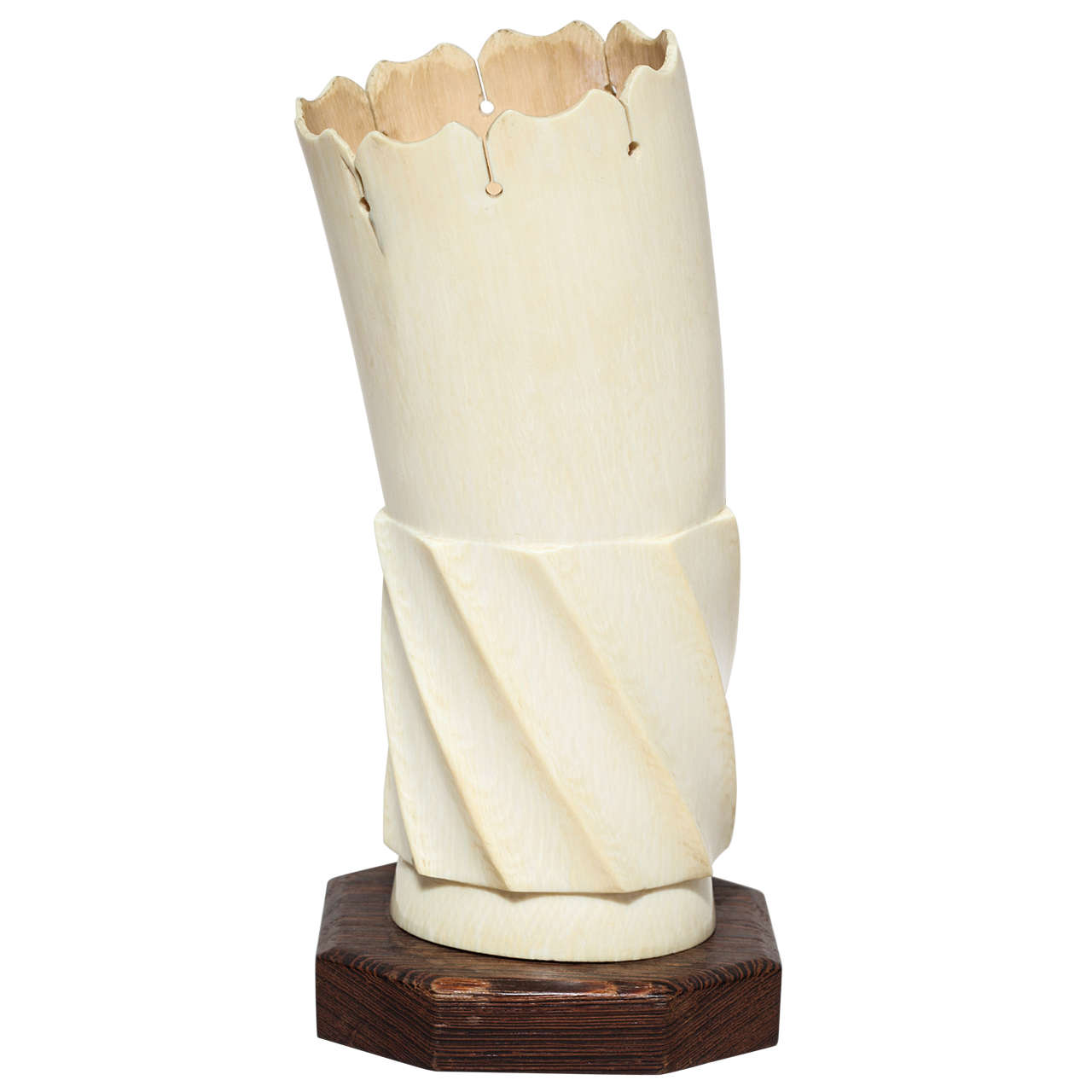 Art Deco Carved Bone Vase For Sale