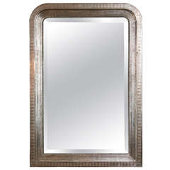Unusual Silvered Louis Philippe  Mirror