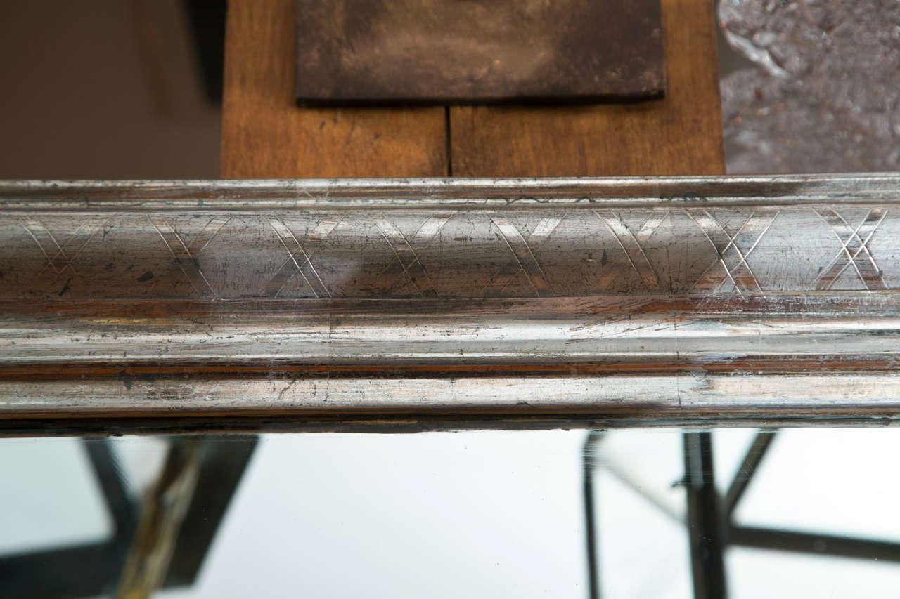 Louis Philippe silver mirror In Excellent Condition In Westport, CT