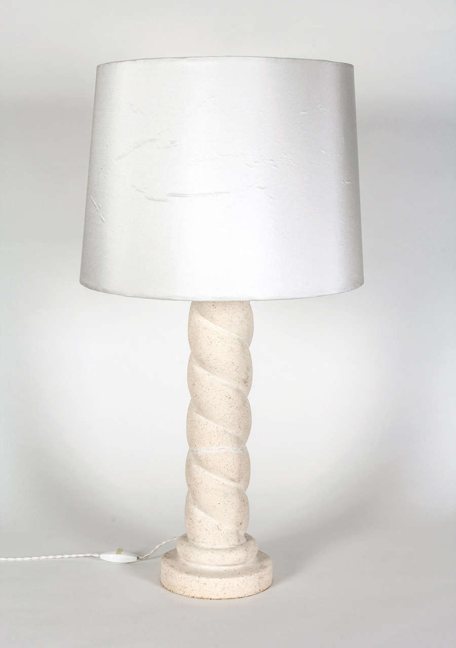 Plaster Torsade Column Lamp, French, 1950s