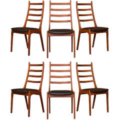 Six Kai Kristiansen Teak Dining Chairs