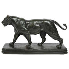 Bronze Tiger Sculpture by Delabrierre