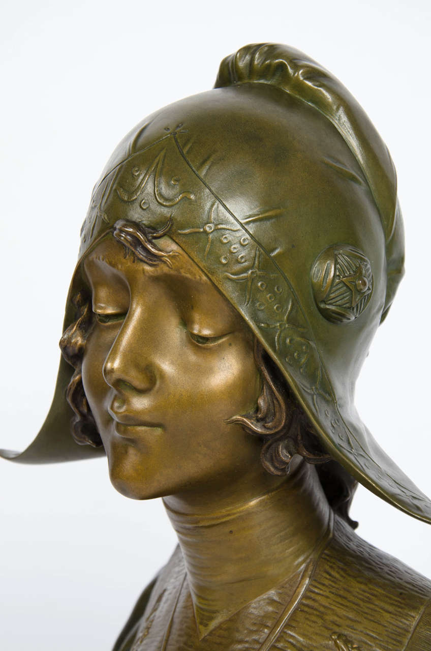 20th Century Art Nouveau Bronze Bust by Henri Jacobs