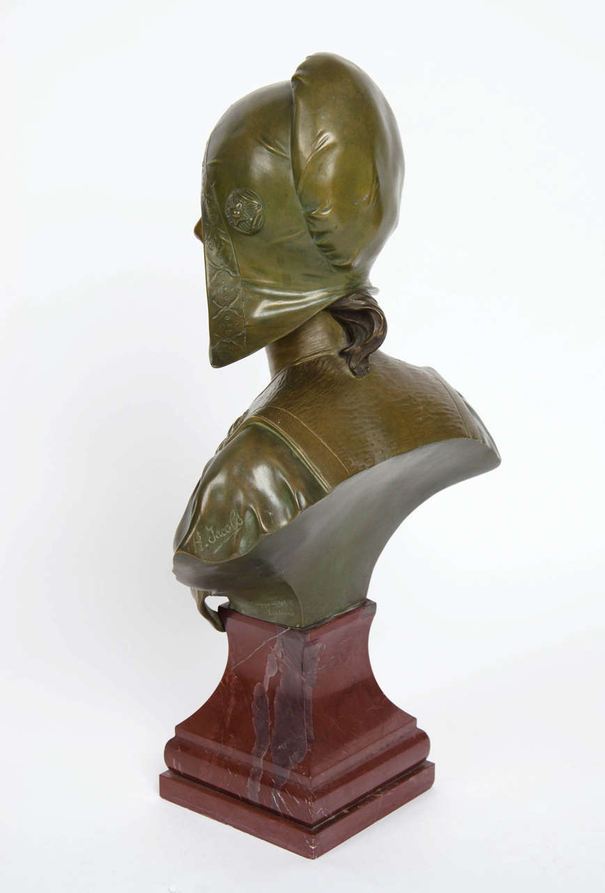 Art Nouveau Bronze Bust by Henri Jacobs 4