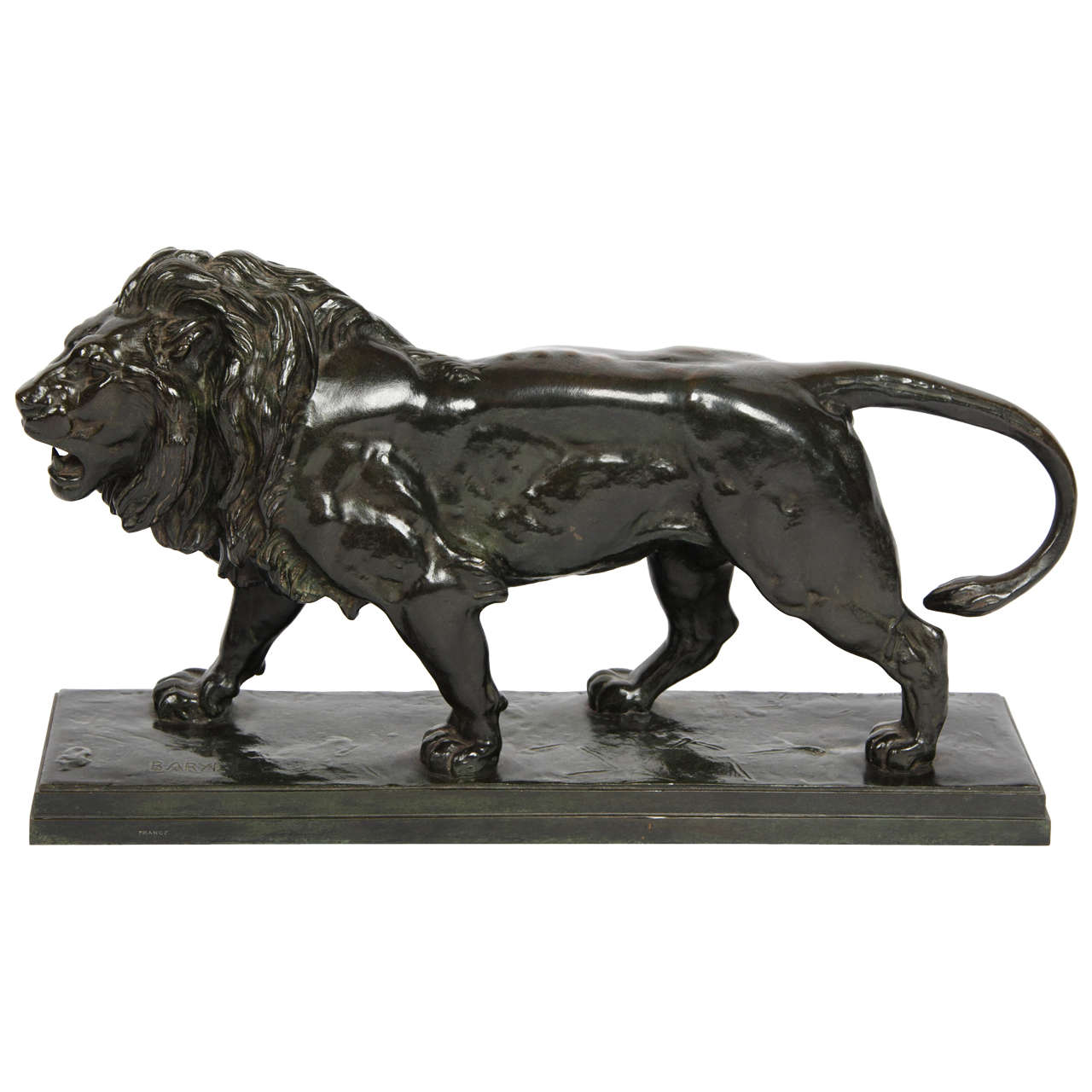 Bronze Lion Sculpture by Barye For Sale