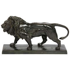 Bronze Lion Sculpture by Barye