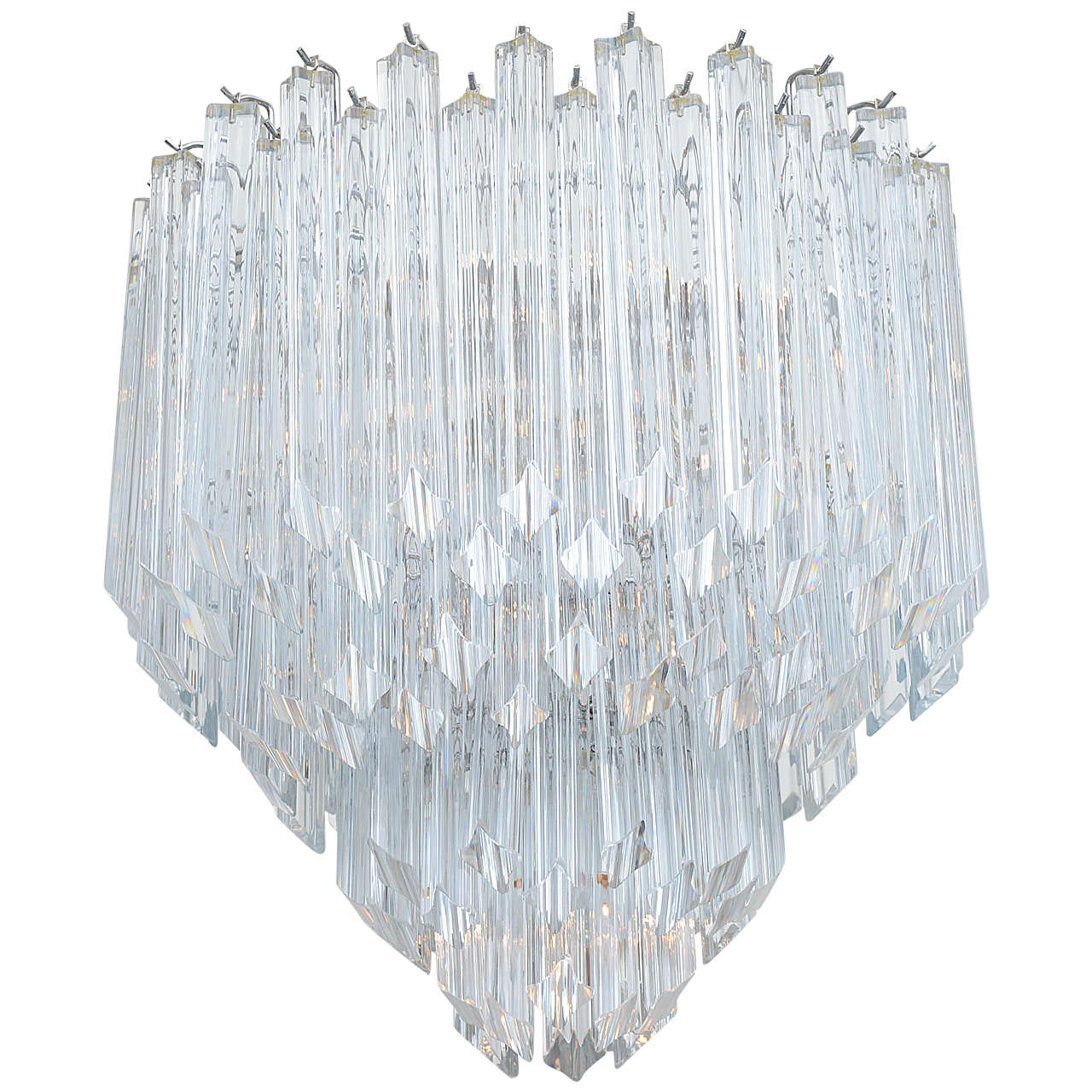 Venini Crystal Prism FourPoint MultiTiered Chandelier at 1stdibs