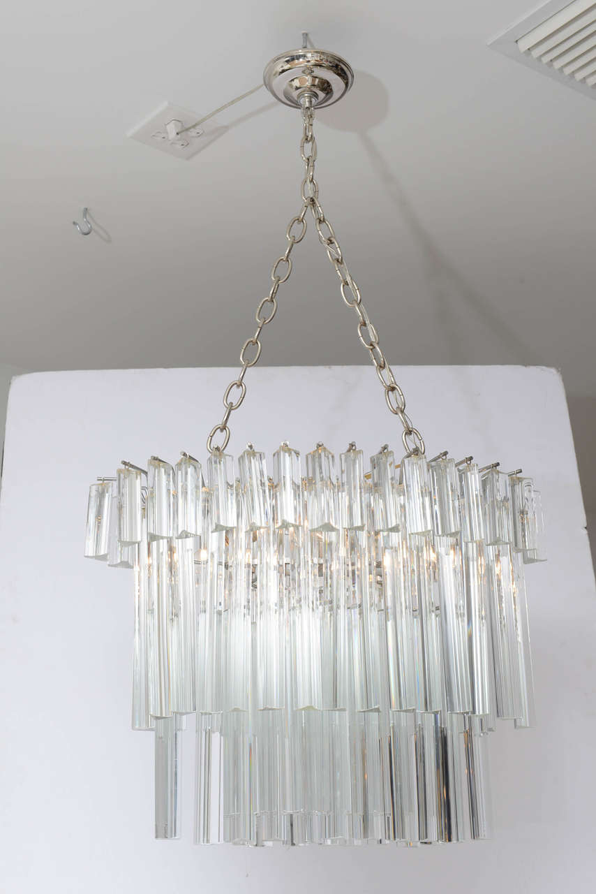 Venini ThreeTier Oval Glass Prism Chandelier at 1stdibs
