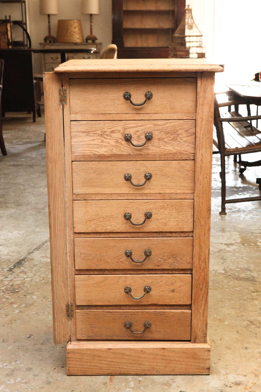 A 19th century Wellington chest in bleached oak.