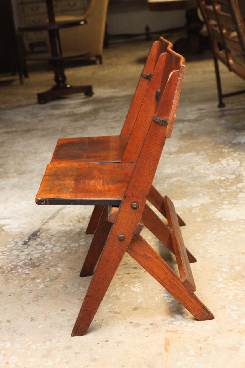 Late 19th Century Double Folding Chair from France In Good Condition For Sale In Los Angeles, CA