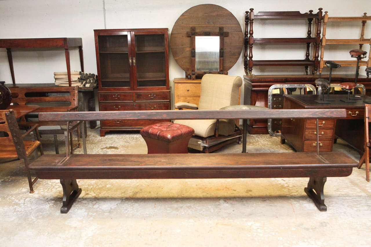 A 19th century reversible bench from railway.