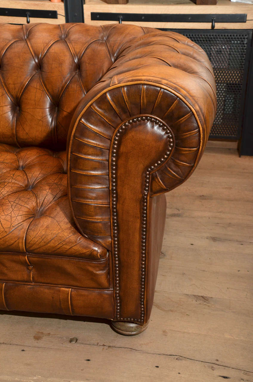 1970s French Leather Chesterfield Sofa For Sale At 1stdibs