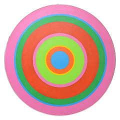 Original Vintage Pop Art Target Painting by Beverly Waltner, 1970s