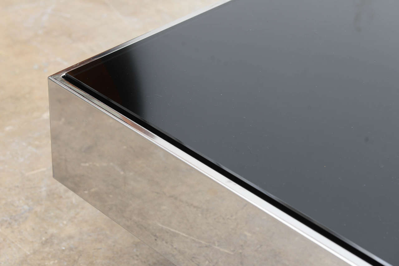 Curated visual reference: Fresh Look at 1970S Willy Rizzo Metal And Glass Floating Minimalist Coffee Table