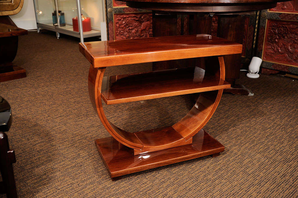 American Deco End Table by Brown and Saltman in maple stained mahogany.