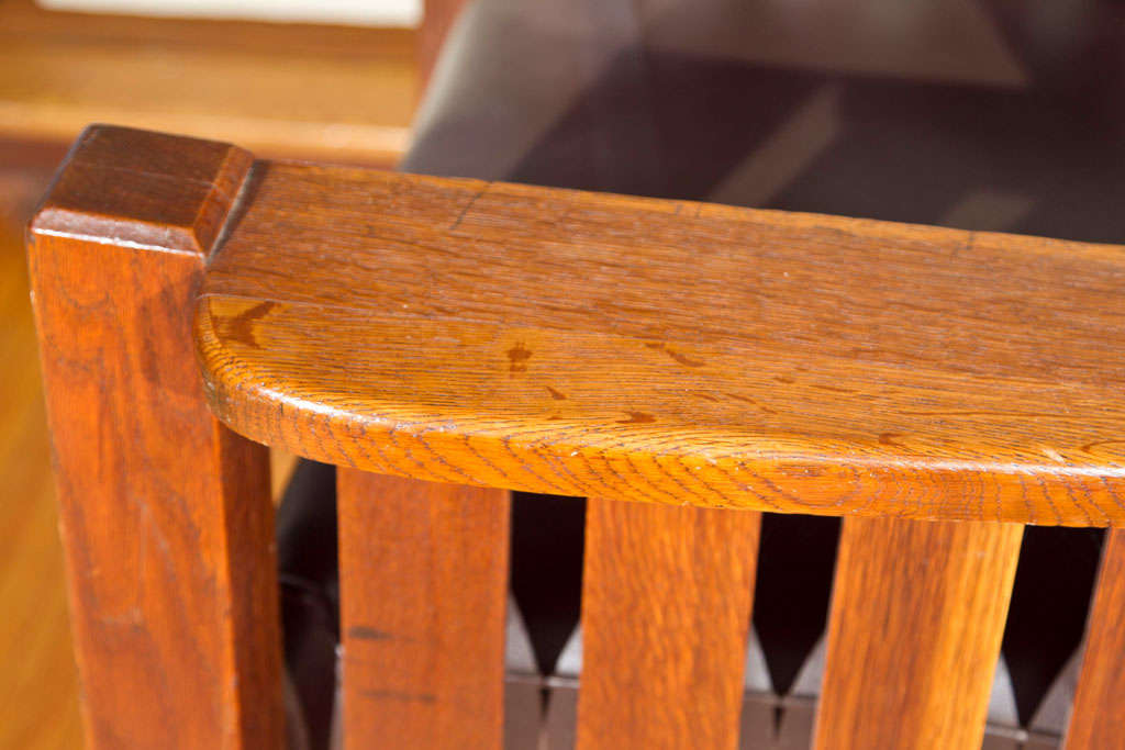 HIGH  ARM  OAK  ARTS  & CRAFT  ROCKING CHAIR- HARDEN In Good Condition In Bedford, NY
