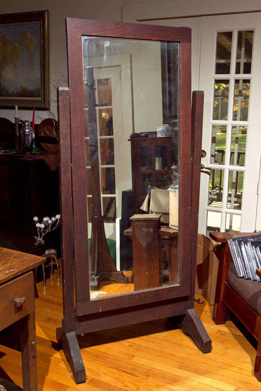 L & G Stickley Cheval Mirror By J.M. Young
