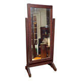 Antique L & G Stickley Cheval Mirror By J.M. Young