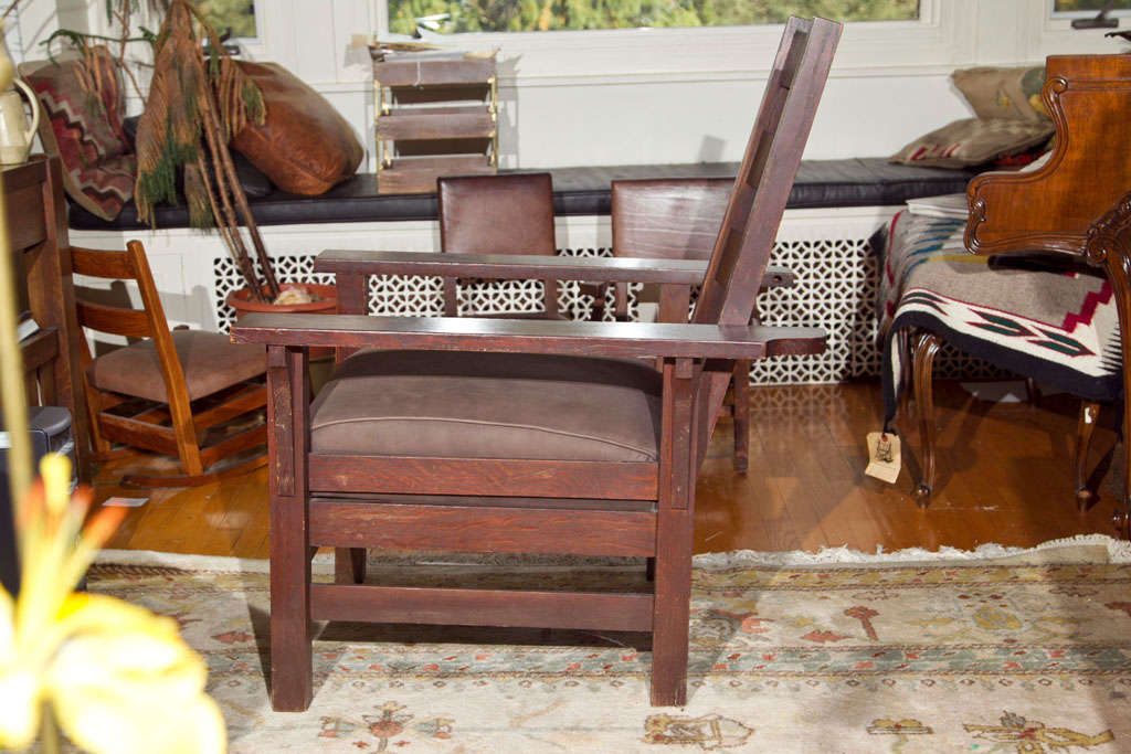 Oak Arts  & Crafts  Morris  Chair   By Quaker  Craft