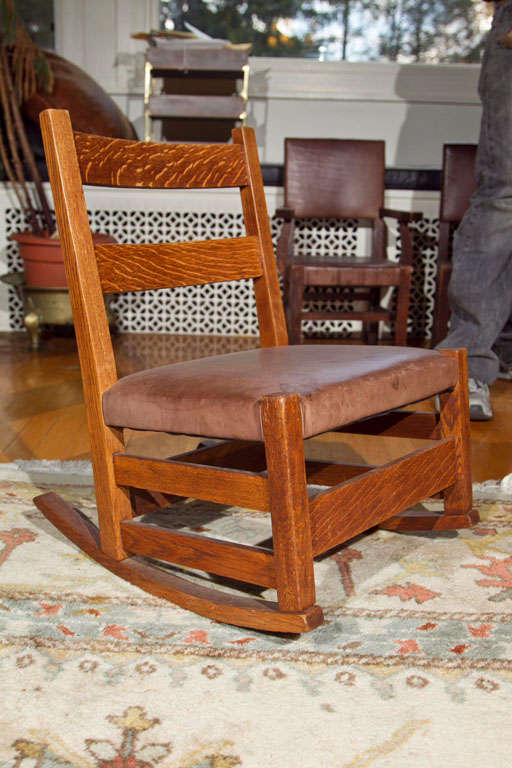 American Arts   &  Crafts  Child's  Rocking Chair By  G. Stickley