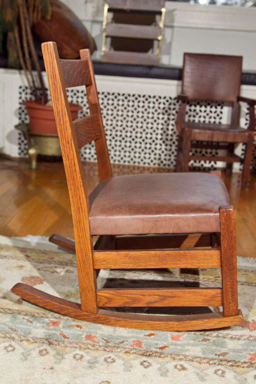 20th Century Arts   &  Crafts  Child's  Rocking Chair By  G. Stickley