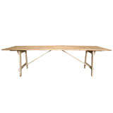 AMERICAN PRIMITIVE WHITE-WASHED HARVEST DINING TABLE