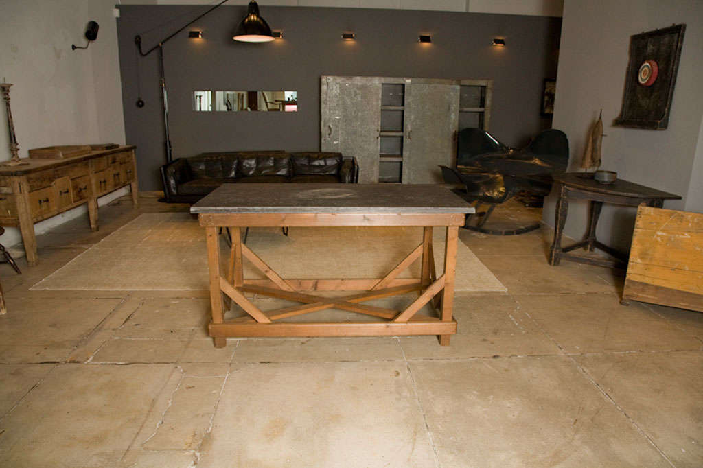 FRENCH BLUESTONE-TOP KITCHEN ISLAND