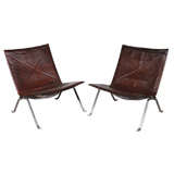 Pair of PK 22 Chairs by Poul Kjaerholm