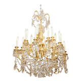 FRENCH GILT BRONZE AND BACCARAT CRYSTAL CHANDELIER
