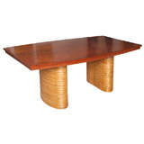Rattan  Dining Table in the Manner of Paul Frankl