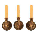 Set of Three Diminutive Torch Sconces