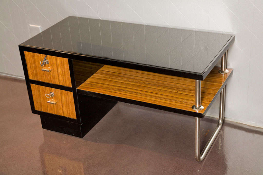 Modernist Entry Hall Table with Mirror For Sale 4
