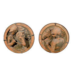 A Pair of Italian Terracotta Equestrian Sculptures