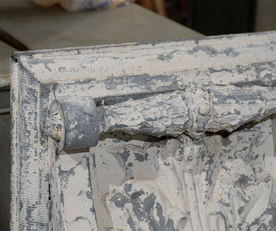 Pair of Large Size Turn of the Century Zinc Decorative Corbels with Volute In Good Condition In Atlanta, GA