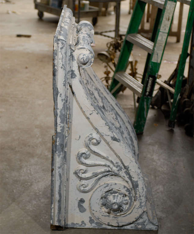 Pair of Large Size Turn of the Century Zinc Decorative Corbels with Volute 3