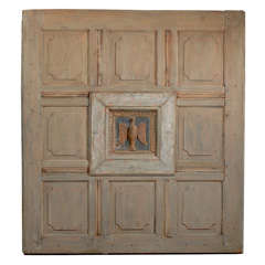 17th-18th Century German Oak Panel with Dove of Peace Central Panel