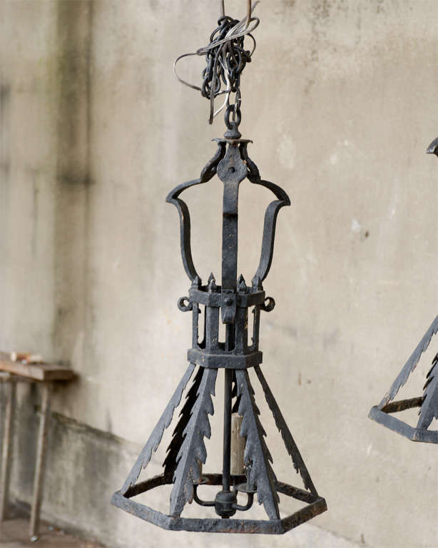 Cast A Pair of French Iron Lanterns