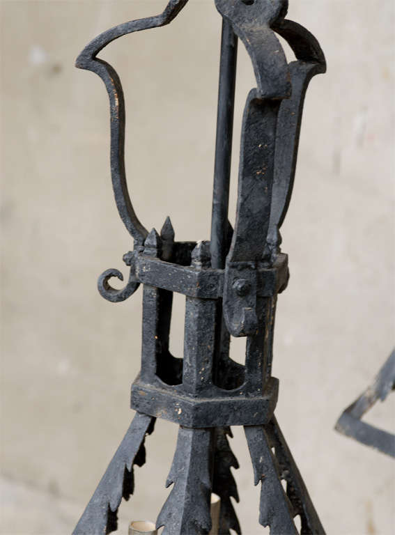 Mid-20th Century A Pair of French Iron Lanterns