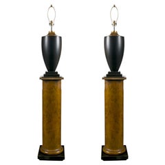 Pair of Lamps on Column Pedestals