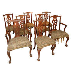 Fine Set of Eight Chippendale Period Mahogany Dining Chairs