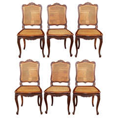 Set of 6 French Louis XV Style Side Chairs Set of 6 French Louis XV Style Side Chairs
